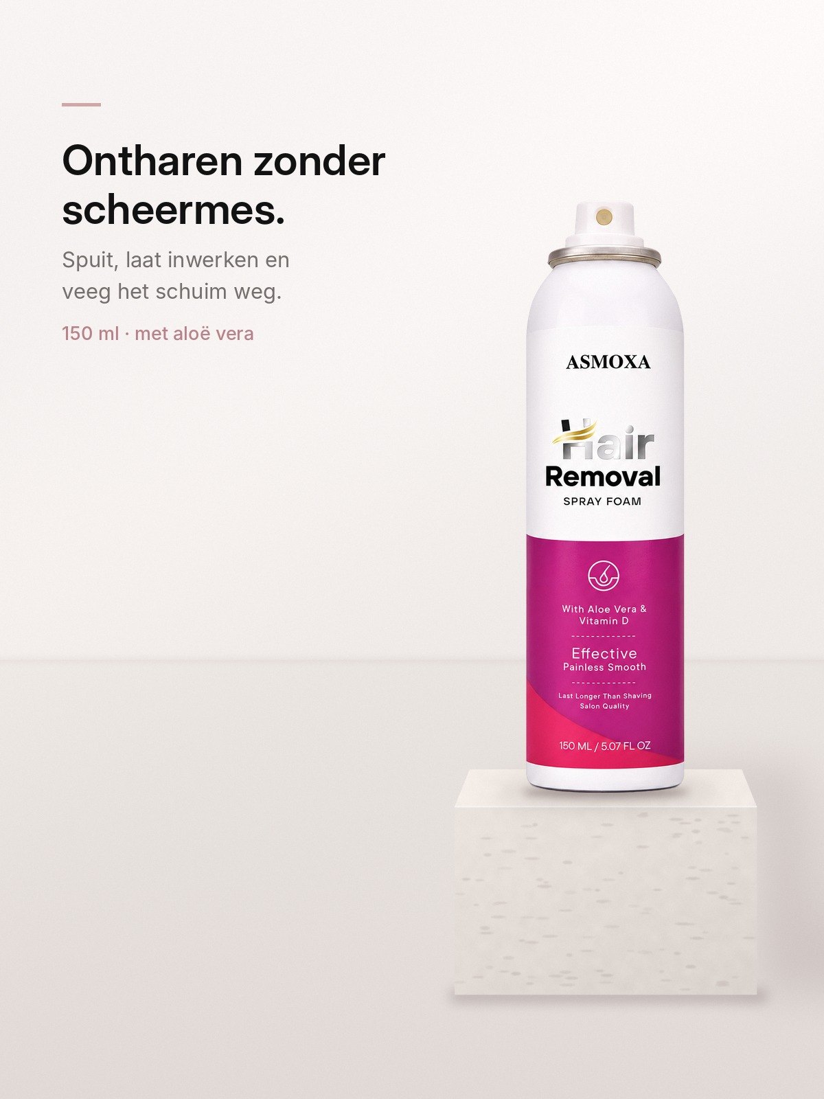 Ontharingsschuim op een stenen sokkel